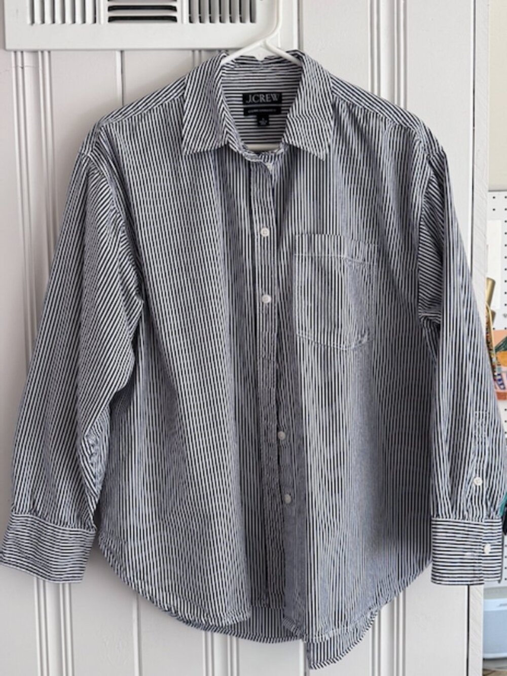 J. Crew Étienne Oversized Button Up Shirt in striped cotton poplin - Size Small - Picture 3 of 4